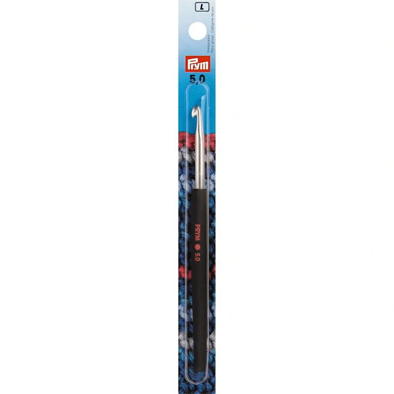 Load image into Gallery viewer, 195178|Prym 6" Crochet Hook, Aluminum with Soft Grip, 5mm
