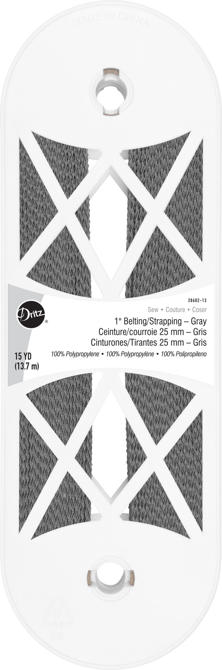 Cargue la imagen en el visor de la galería, 28602-13|Dritz 1" Polypro Belting & Strapping, Gray, 15 yd