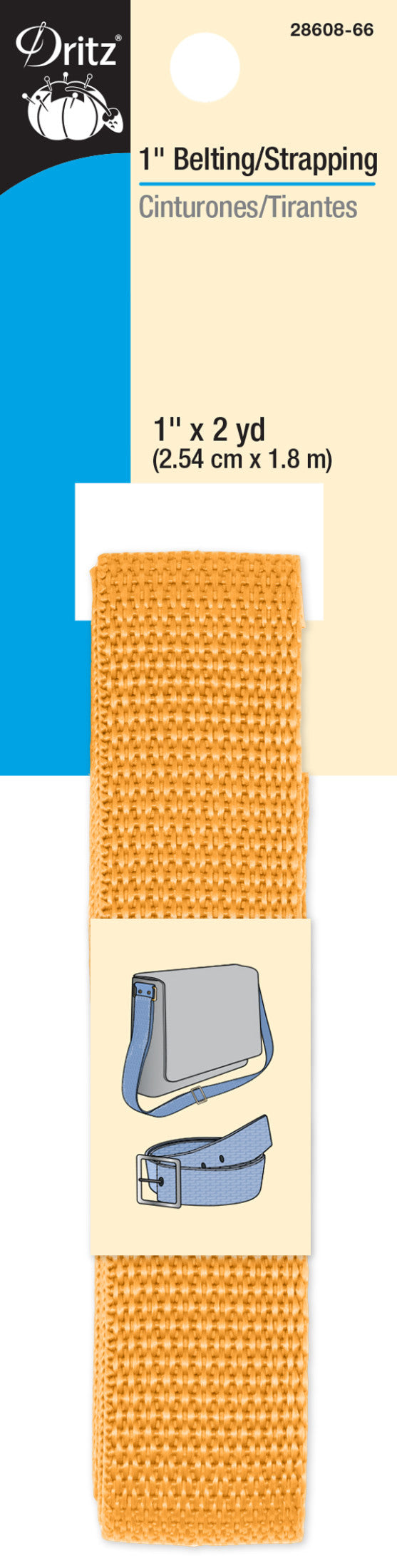 Cargue la imagen en el visor de la galería, 28608-66|Dritz 1" Polypro Belting & Strapping, Citrus, 2 yd