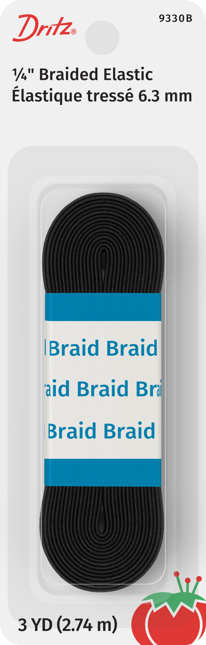 Load image into Gallery viewer, 9330B|Dritz 1/4" Black Braided Elastic, 3 yd