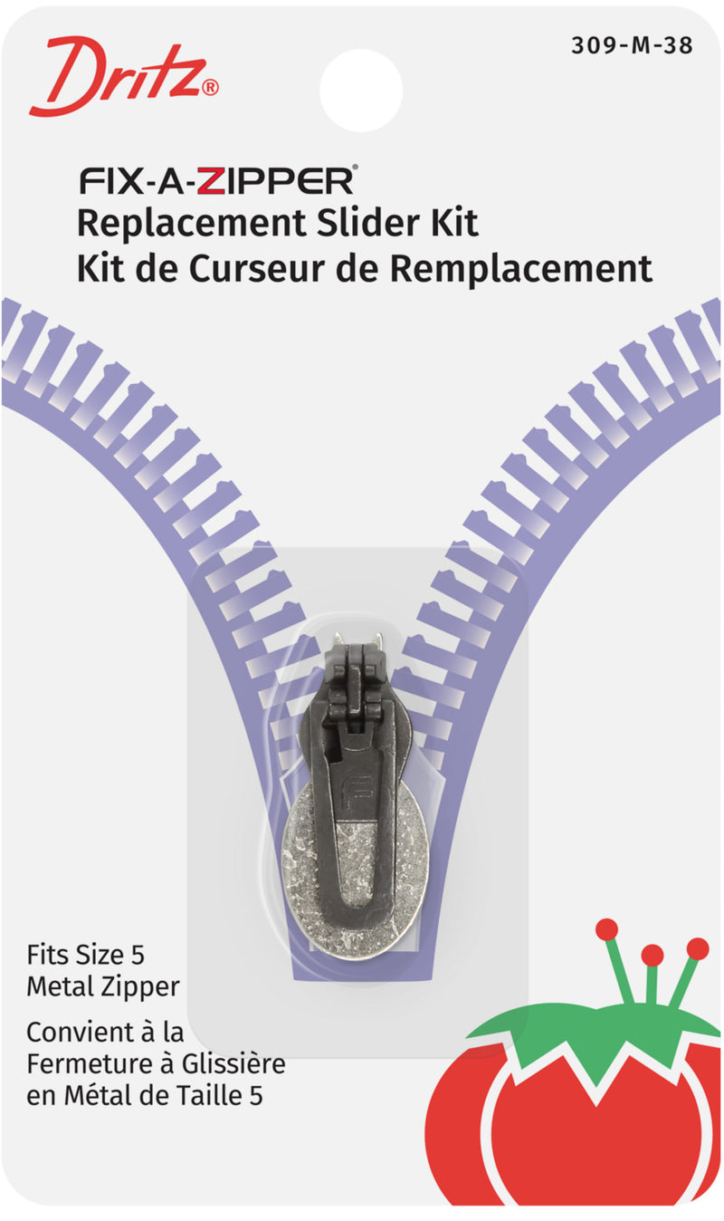 Cargue la imagen en el visor de la galería, 309-M-38|Dritz Metal Fix-A-Zipper Replacement Slider Kit