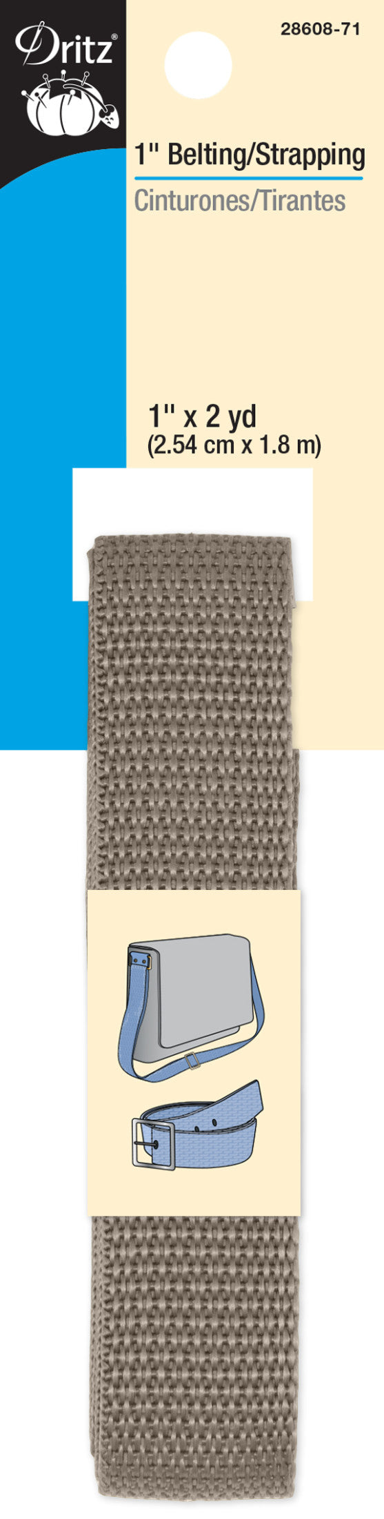 Cargue la imagen en el visor de la galería, 28608-71|Dritz 1" Polypro Belting & Strapping, Taupe, 2 yd