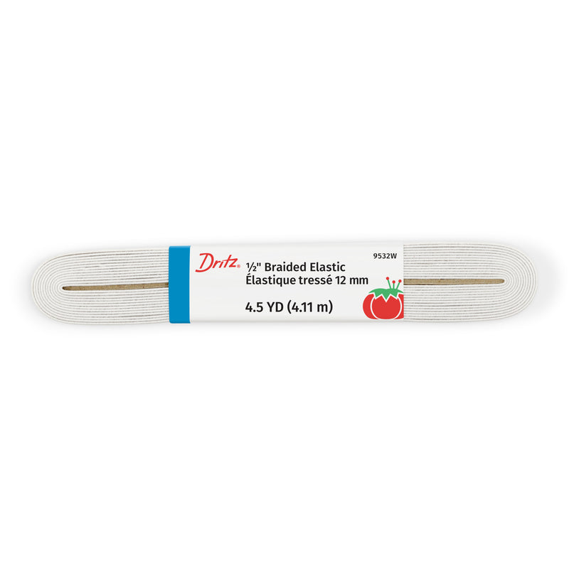 Load image into Gallery viewer, 9532W|Dritz 1/2" White Braided Elastic, 4-1/2 yd