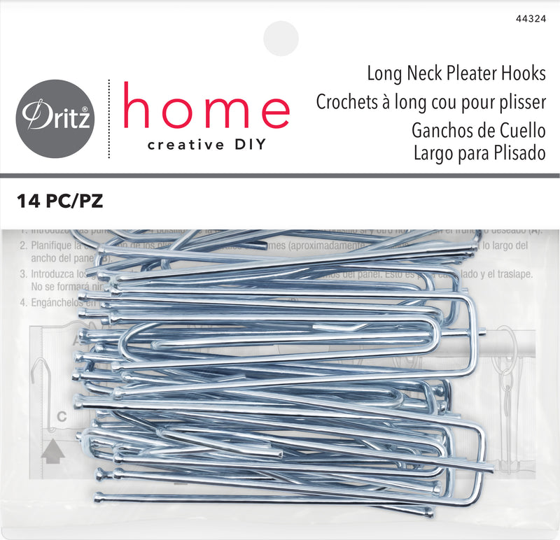 Cargue la imagen en el visor de la galería, 44324|Dritz Long Neck Pleater Hooks, Silver, 14 pc