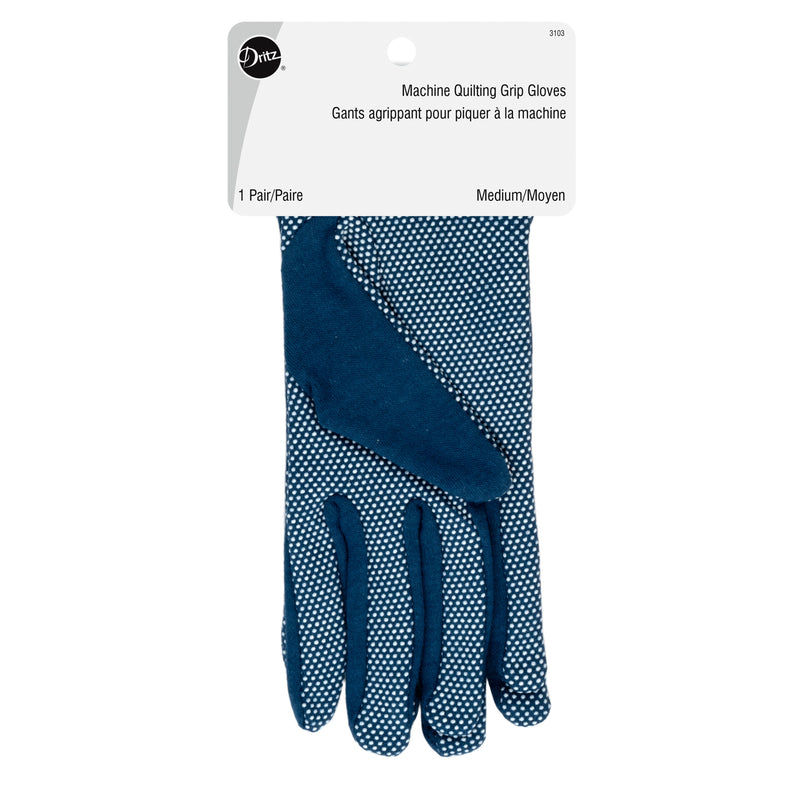 Load image into Gallery viewer, 3103|Dritz Machine Quilting Grip Gloves, Blue, Medium