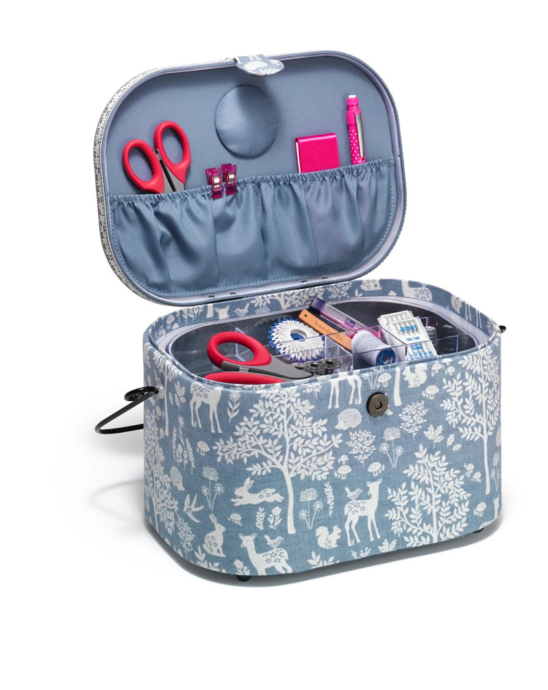 Load image into Gallery viewer, 612656|Prym Oval Sewing Basket, Large, Blue Woodland