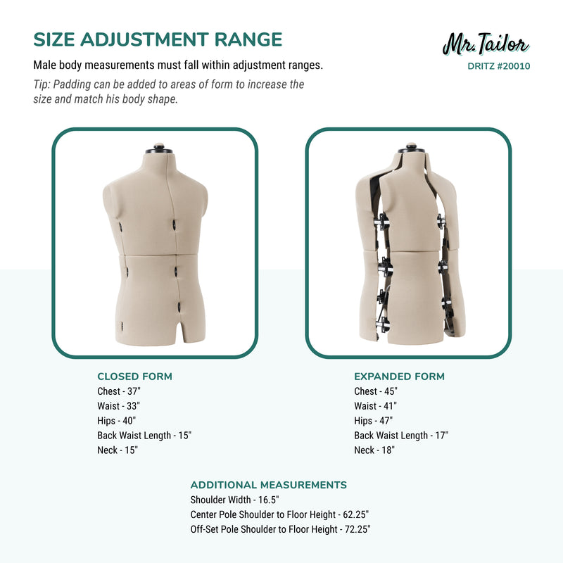 Load image into Gallery viewer, 20010|Dritz Mr. Tailor Adjustable Male Form