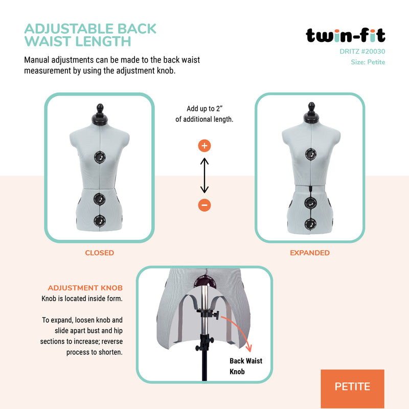 Load image into Gallery viewer, 20030|Dritz Twin-Fit Adjustable Dress Form, Petite