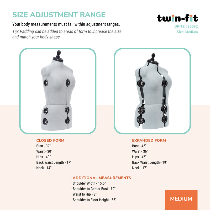 Load image into Gallery viewer, 20032|Dritz Twin-Fit Adjustable Dress Form, Medium