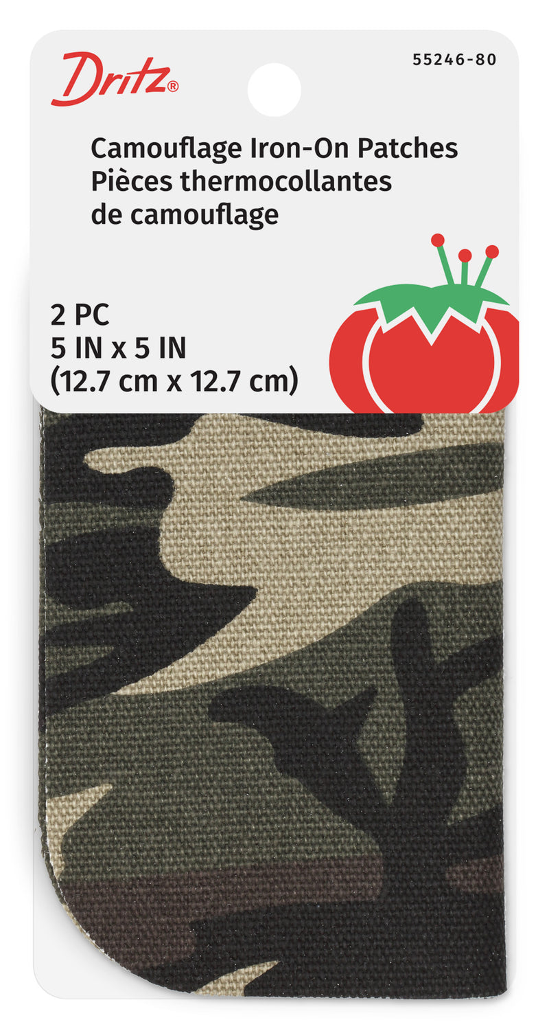 Load image into Gallery viewer, 55246-80|Dritz Heavy Canvas Iron-On Patches, 5" x 5", 2 pc, Camo Green