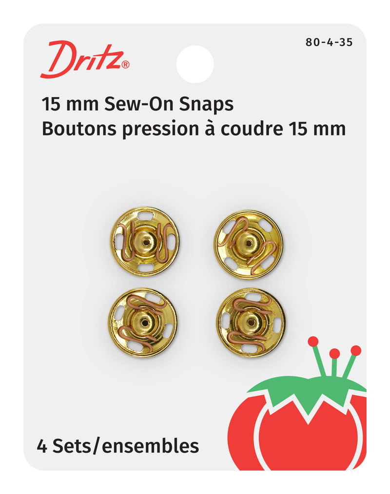 Load image into Gallery viewer, 80-4-35|Dritz Sew-On Snaps, 4 Sets, Size 4, Gold