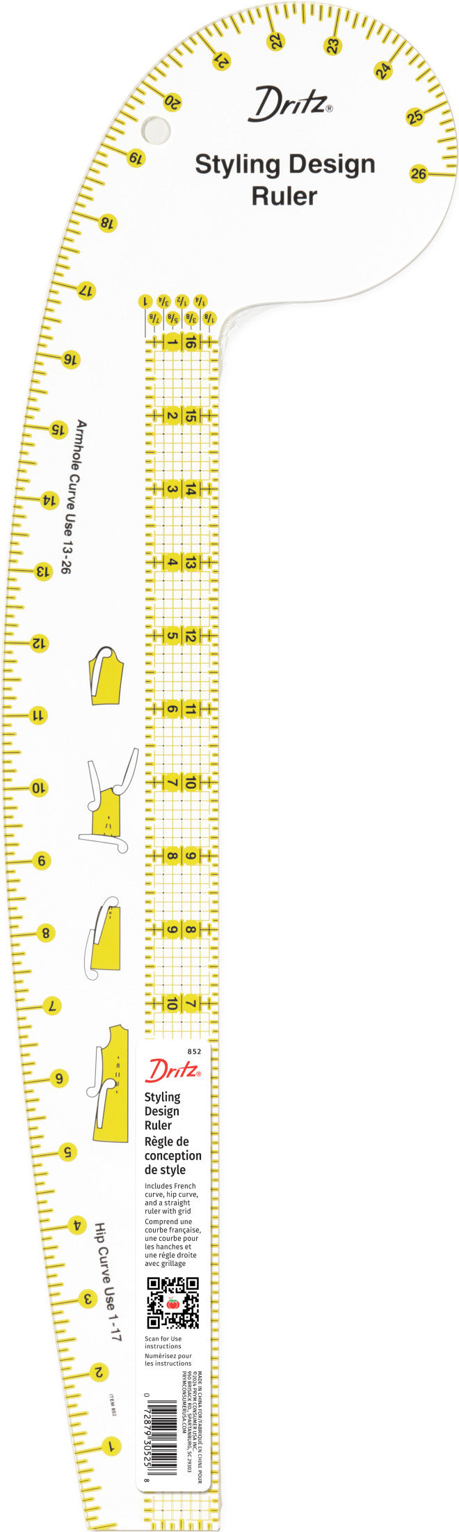 Cargue la imagen en el visor de la galería, 852|Dritz Styling Design Ruler with How-To Illustrations