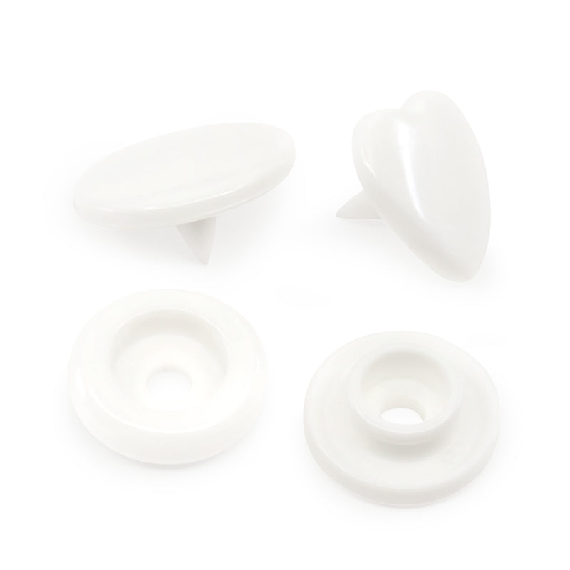 Cargue la imagen en el visor de la galería, 984-H-9|Dritz Plastic Color Heart Snaps, 12 Sets, White