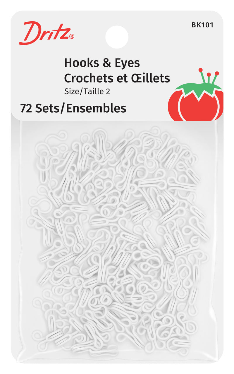 Load image into Gallery viewer, BK101|Dritz Hooks & Eyes, Size 2, 72 Sets, White