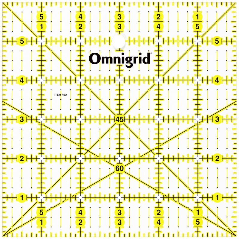Load image into Gallery viewer, R6A|Omnigrid Square Ruler with Angles, 6" x 6"