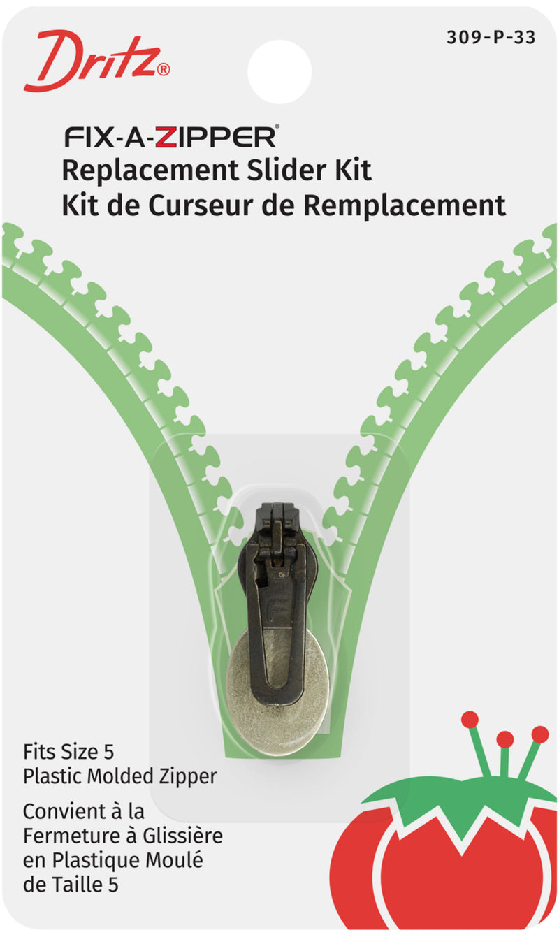 Load image into Gallery viewer, 309-P-33|Dritz Plastic Molded Fix-A-Zipper Replacement Slider Kit