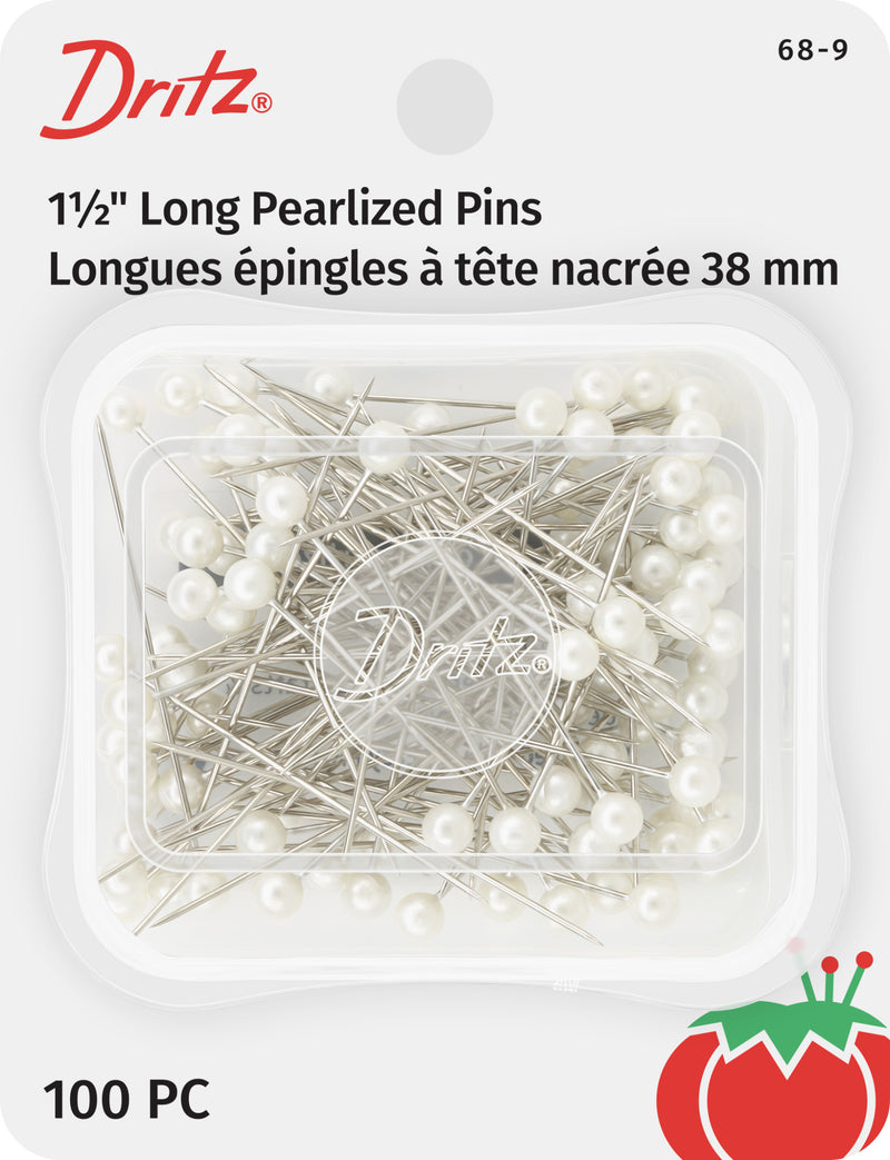 Load image into Gallery viewer, 68-9|Dritz 1-1/2" Long Pearlized Pins, White, 100 pc