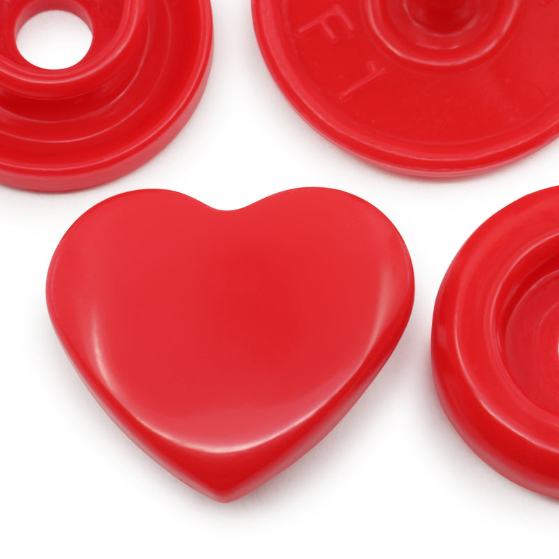 Cargue la imagen en el visor de la galería, 984-H-6|Dritz Plastic Color Heart Snaps, 12 Sets, Red