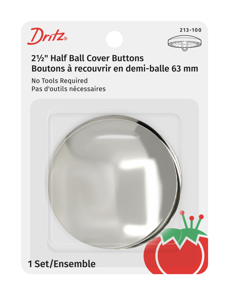 Load image into Gallery viewer, 213-100|Dritz 2-1/2" Half Ball Cover Button, 1 pc, Nickel