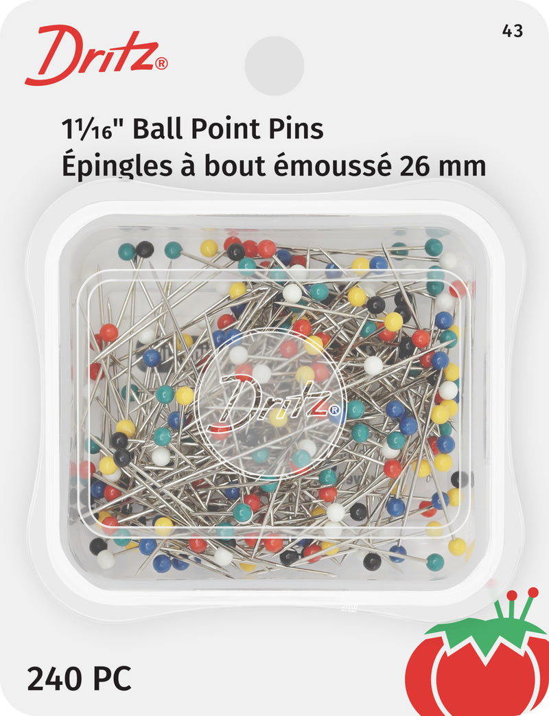 Load image into Gallery viewer, 43|Dritz 1-1/16" Ball Point Pins, Assorted, 240 pc