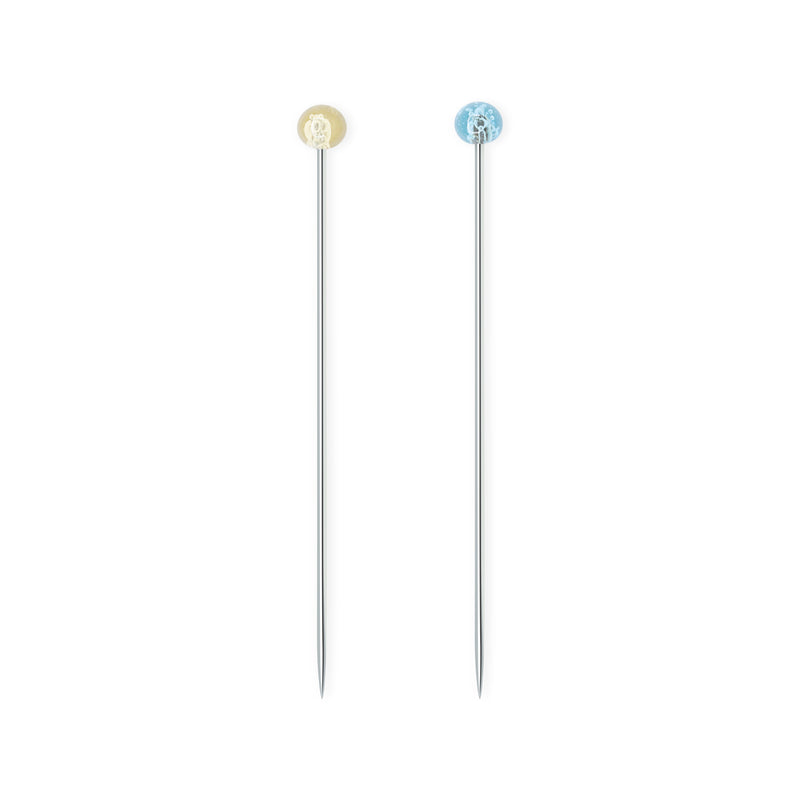 Load image into Gallery viewer, 3417|Dritz Crystal Glass Head Pins, Blue & Yellow, 100 pc, 1-3/8"