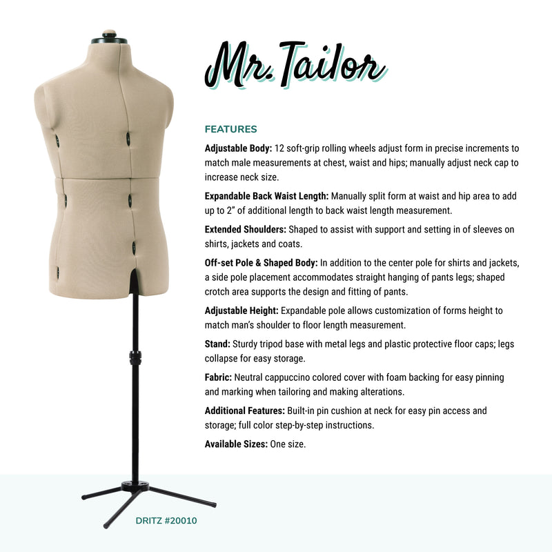 Load image into Gallery viewer, 20010|Dritz Mr. Tailor Adjustable Male Form
