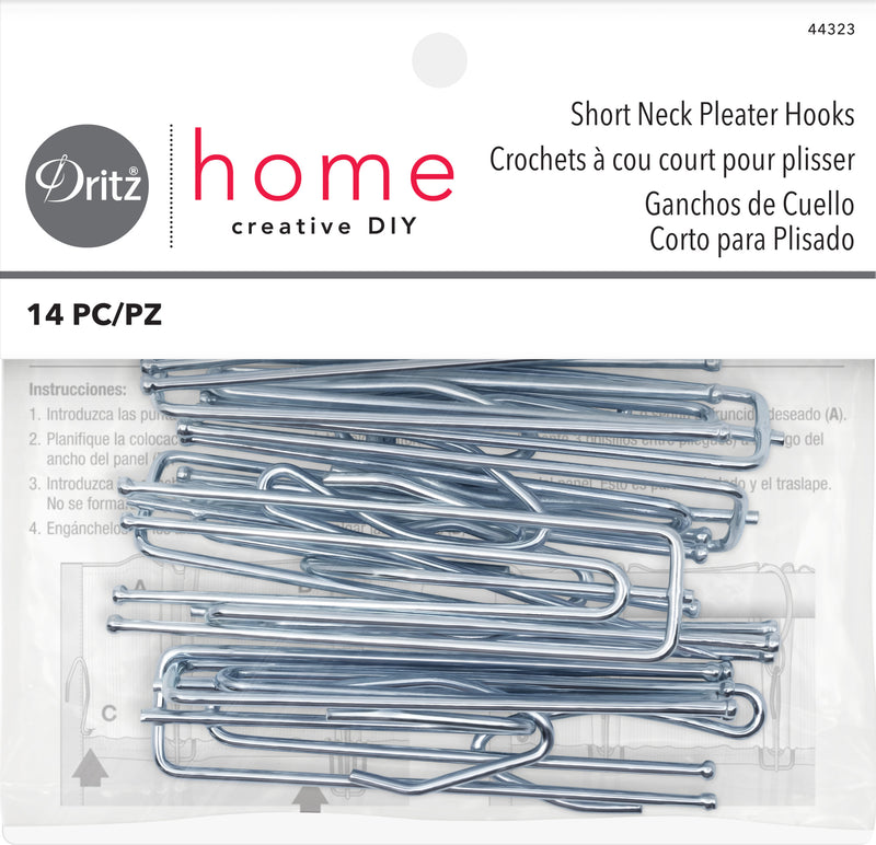 Load image into Gallery viewer, 44323|Dritz Short Neck Pleater Hooks, Silver, 14 pc