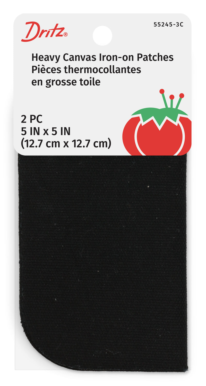 Load image into Gallery viewer, 55245-3C|Dritz Heavy Canvas Iron-On Patches, 5" x 5", 2 pc, Black