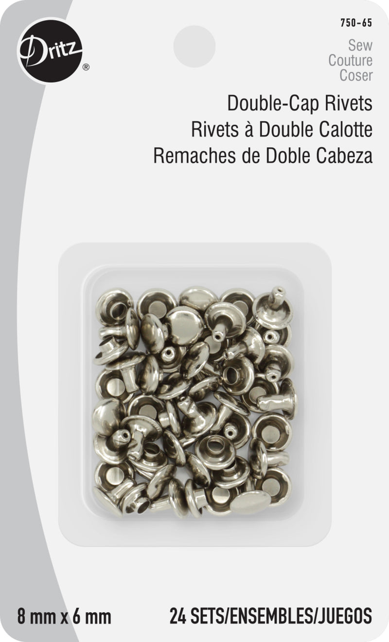 Cargue la imagen en el visor de la galería, 750-65|Dritz Double-Cap Rivets, 24 Sets, Nickel