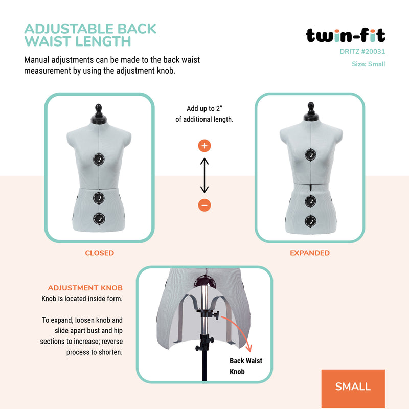 Load image into Gallery viewer, 20031|Dritz Twin-Fit Adjustable Dress Form, Small