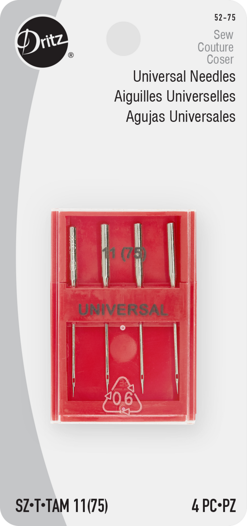 Load image into Gallery viewer, 52-75|Dritz Universal Machine Needles, Size 11 (75), 4 pc