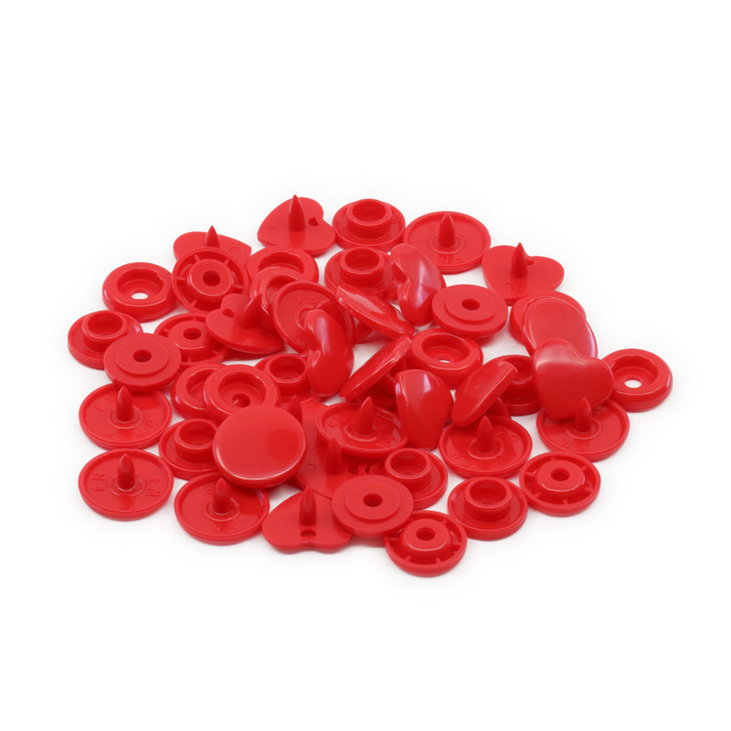 Cargue la imagen en el visor de la galería, 984-H-6|Dritz Plastic Color Heart Snaps, 12 Sets, Red