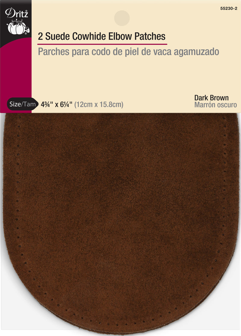 Load image into Gallery viewer, 55230-2|Dritz Suede Cowhide Elbow Patches, 2 pc, Dark Brown