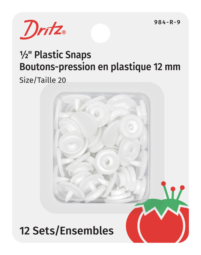 Cargue la imagen en el visor de la galería, 984-R-9|Dritz Plastic Color Snaps, 12 Sets, White