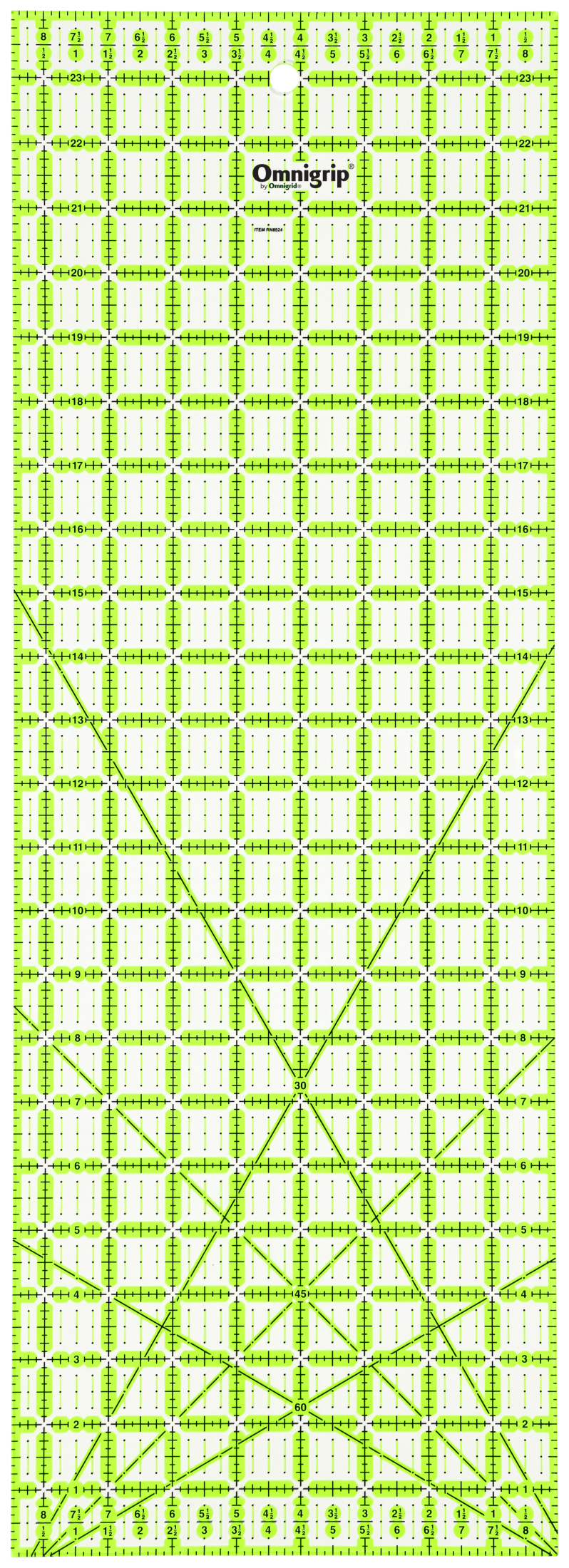 Cargue la imagen en el visor de la galería, RN8524|Omnigrid Omnigrip Neon Rectangle Ruler, 8-1/2" x 24"