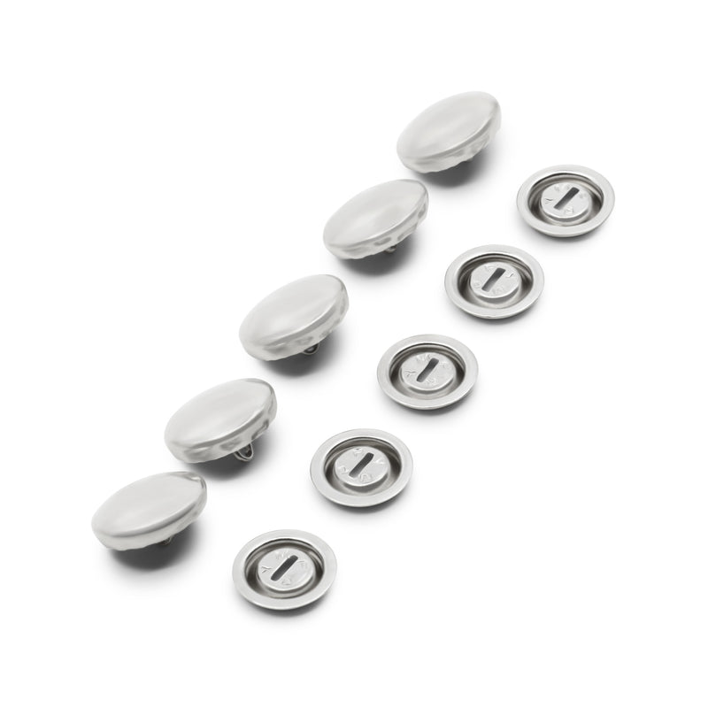 Load image into Gallery viewer, 213-18|Dritz 7/16" Half Ball Cover Buttons, 5 pc, Nickel