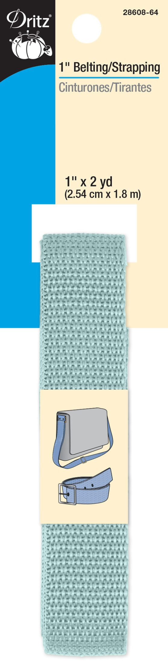 Cargue la imagen en el visor de la galería, 28608-64|Dritz 1" Polypro Belting & Strapping, Foam Blue, 2 yd
