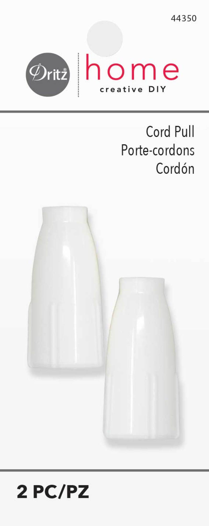 Load image into Gallery viewer, 44350|Dritz Plastic Cord Pulls, White, 2 pc