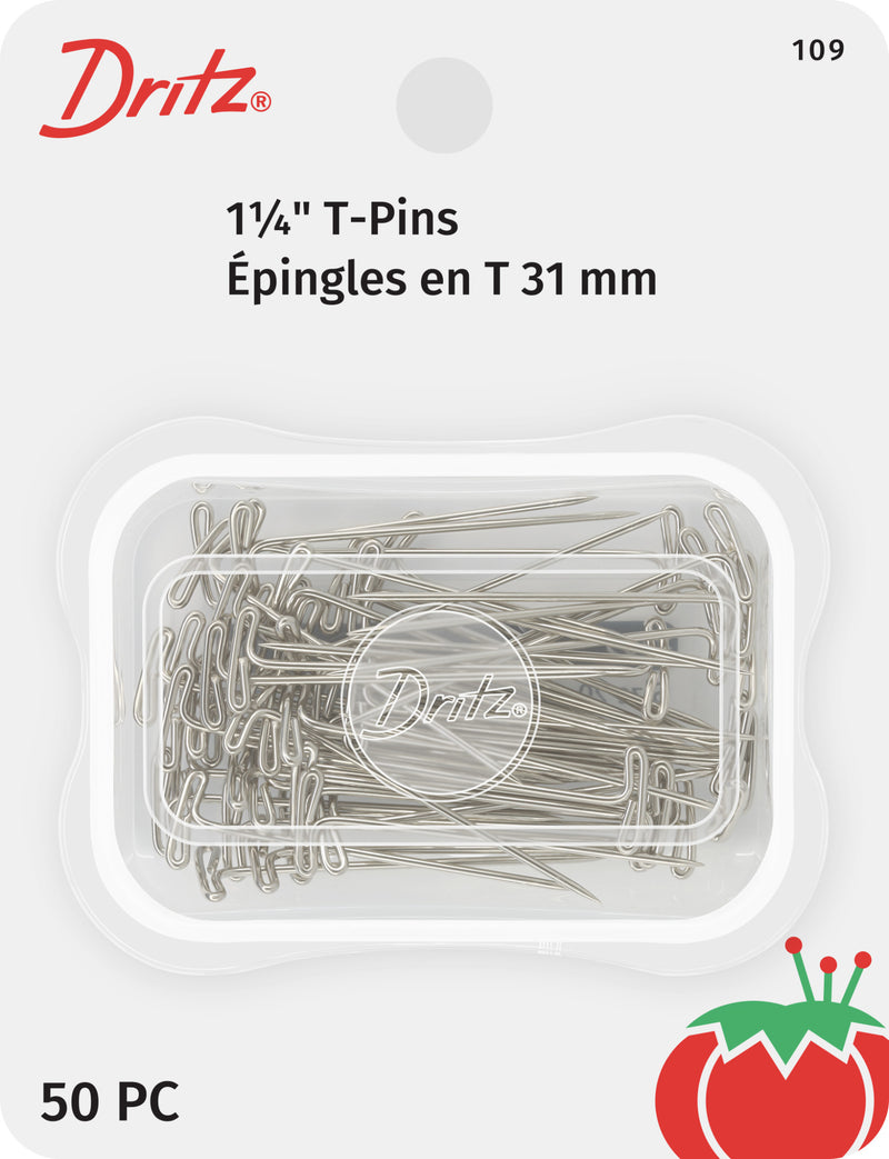 Load image into Gallery viewer, 109|Dritz 1-1/4" T-Pins, Nickel, 50 pc