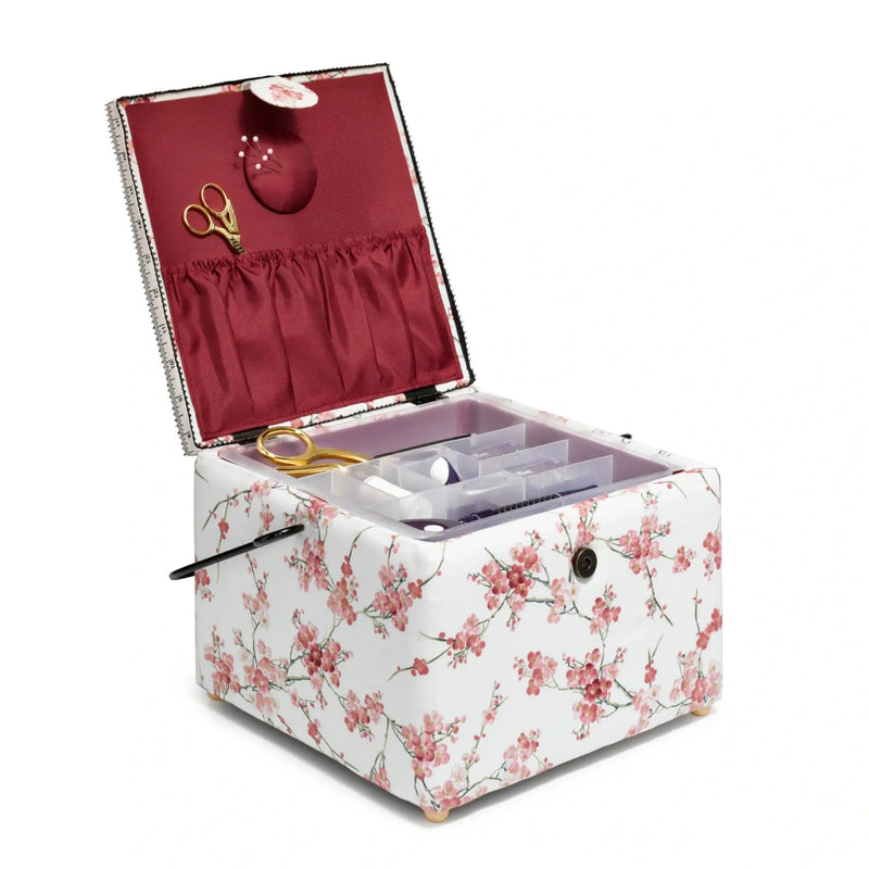 Cargue la imagen en el visor de la galería, 612057|Prym Square Sewing Basket, Large, White Floral