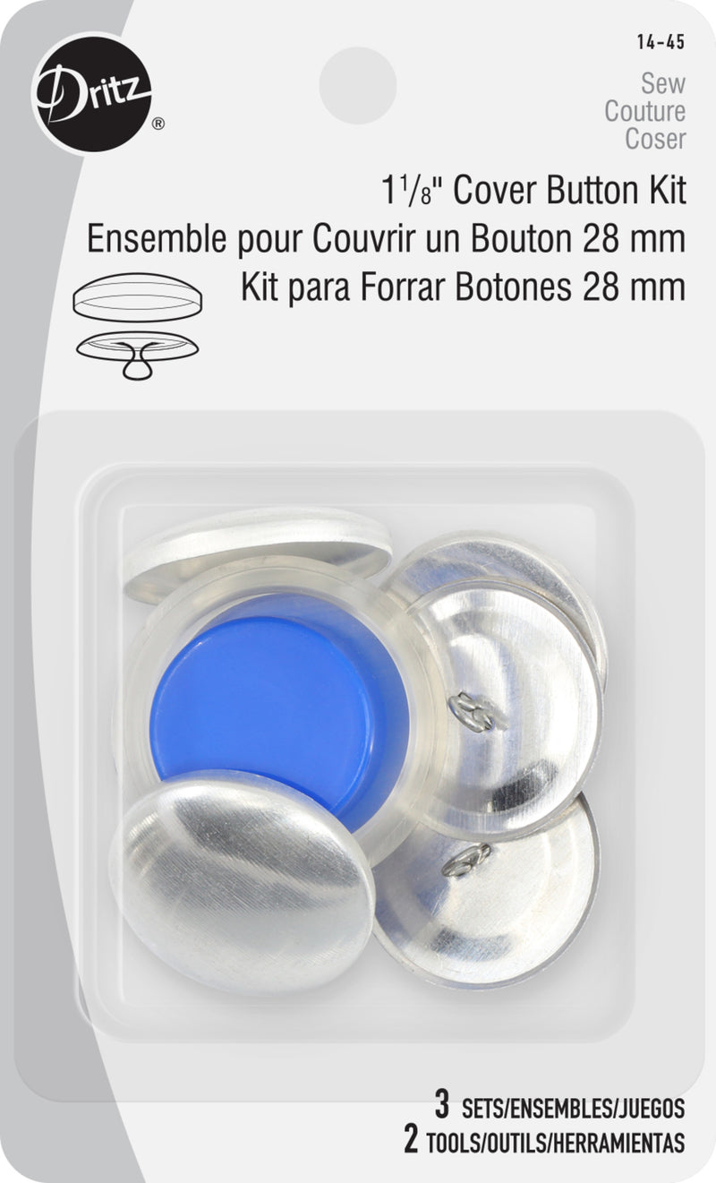 Cargue la imagen en el visor de la galería, 14-45|Dritz 1-1/8" Cover Button Kit, Nickel
