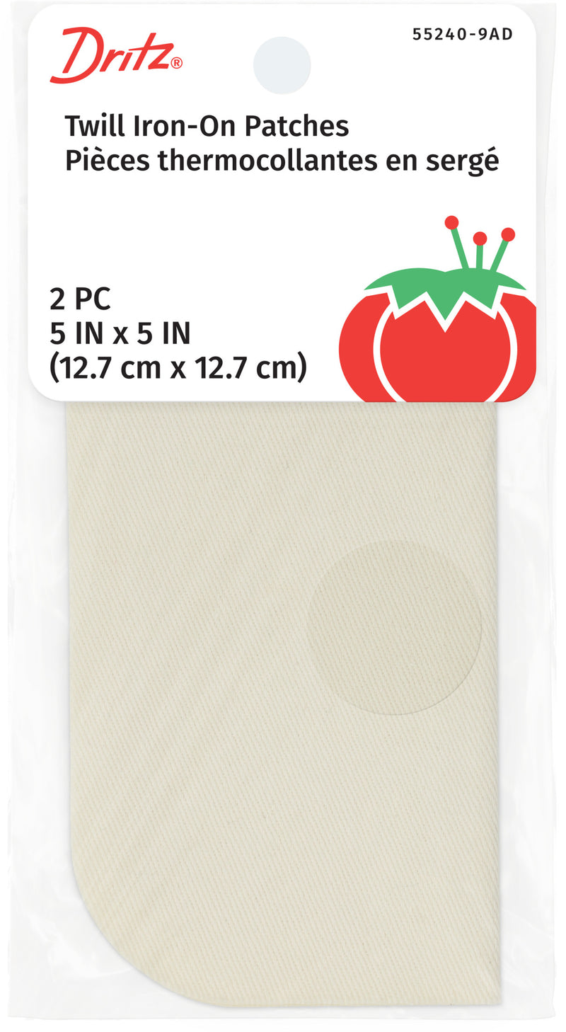 Cargue la imagen en el visor de la galería, 55240-9AD|Dritz Twill Iron-On Patches, 5" x 5", 2 pc, Stone