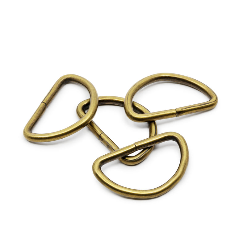 Load image into Gallery viewer, 117-1-38|Dritz 1" D-Rings, Antique Brass, 4 pc