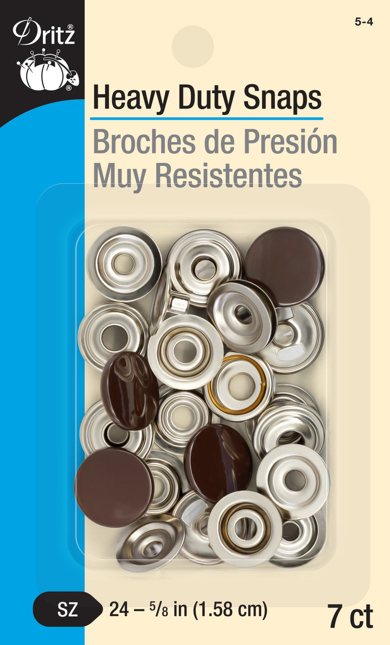 Cargue la imagen en el visor de la galería, 5-4|Dritz 5/8" Heavy Duty Snaps, 7 Sets, Brown