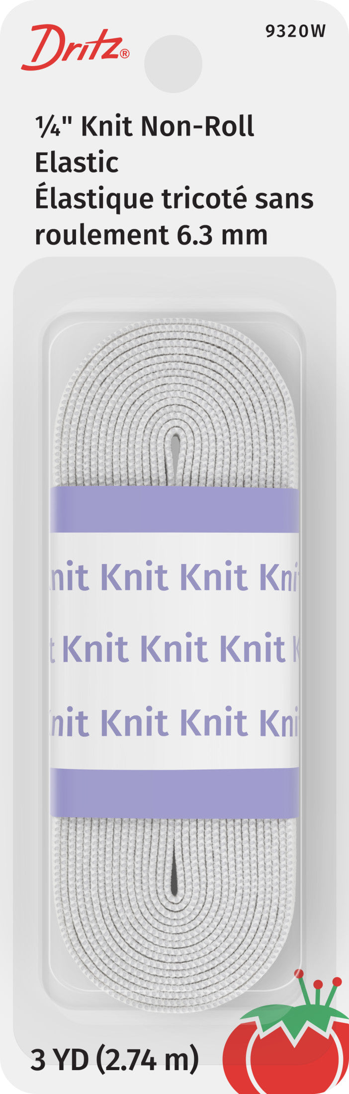 Load image into Gallery viewer, 9320W|Dritz 1/4" Knit Non-Roll Elastic, White, 3 yd
