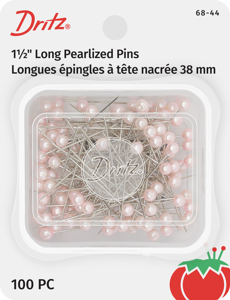 Load image into Gallery viewer, 68-44|Dritz 1-1/2" Long Pearlized Pins, Pink, 100 pc