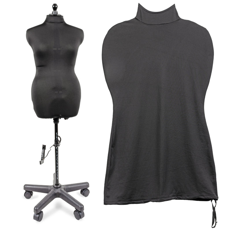 Load image into Gallery viewer, 653161|Dritz Dress Form Fabric Cover, Black, 4-Way Stretch 100% Polyester, Medium
