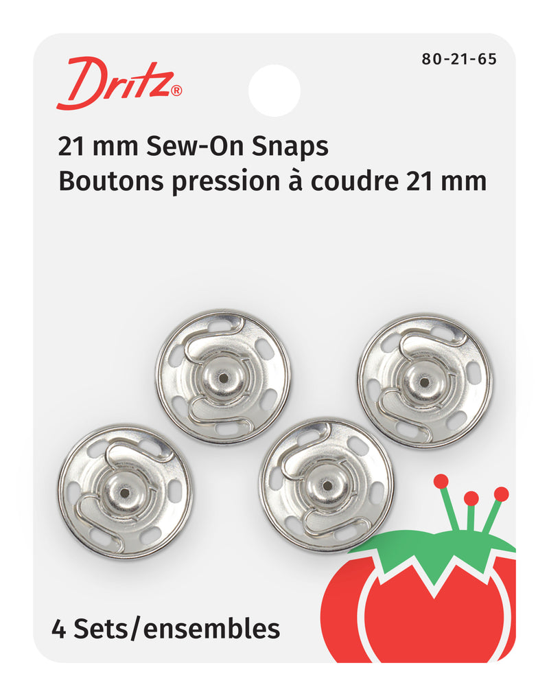 Load image into Gallery viewer, 80-21-65|Dritz Sew-On Snaps, 4 Sets, Size 10, Nickel