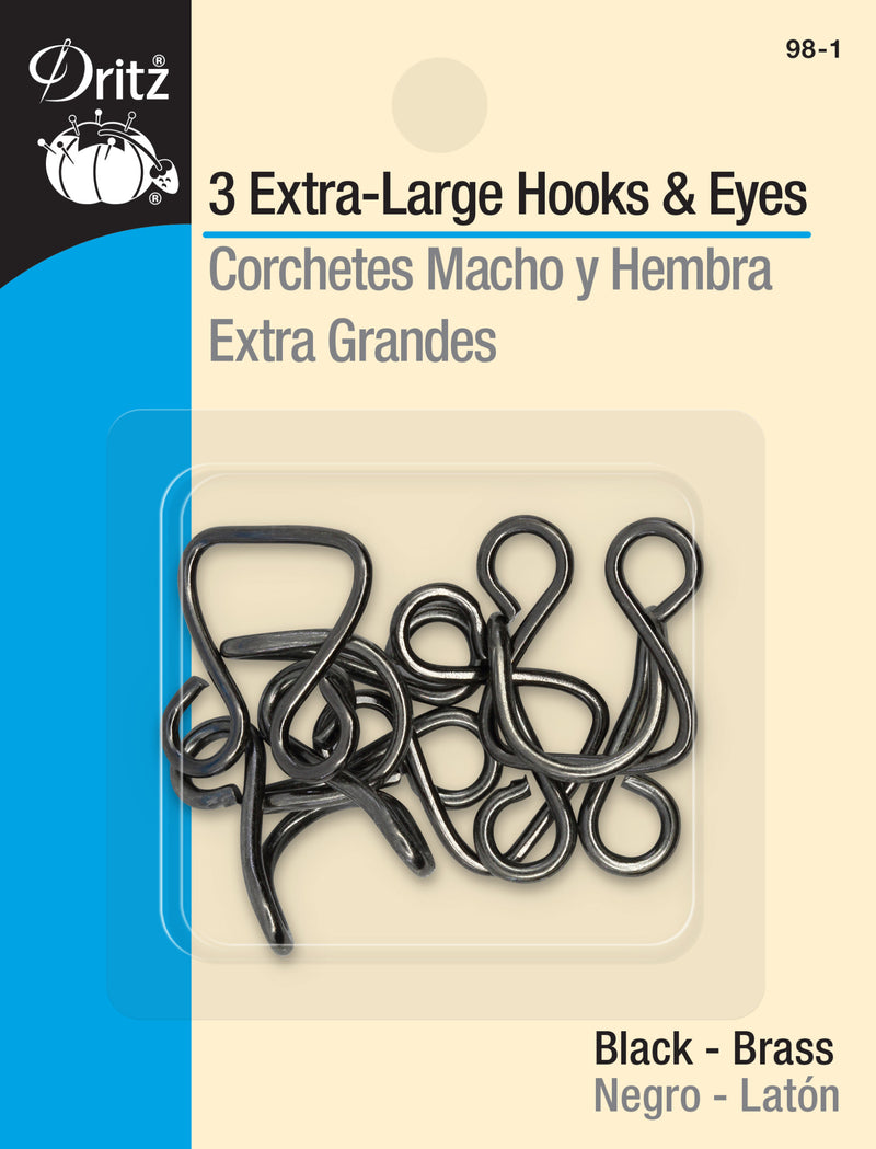 Cargue la imagen en el visor de la galería, 98-1|Dritz Hooks & Eyes, 3 pc, Black