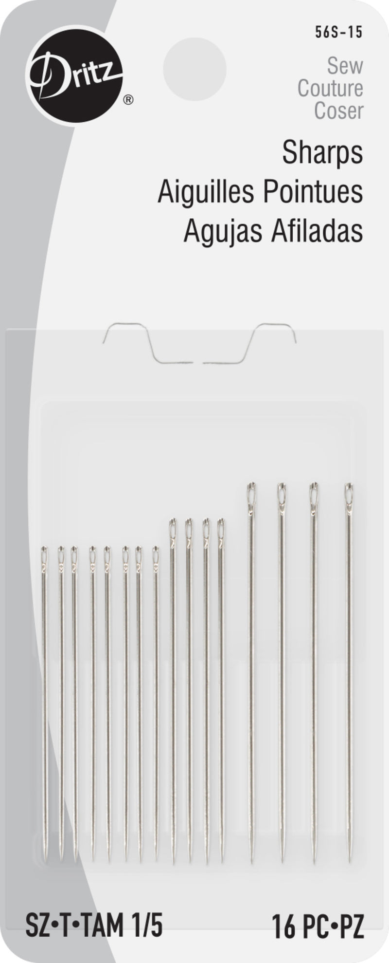 Cargue la imagen en el visor de la galería, 56S-15|Dritz Sharps Hand Needles, Assorted 1/5, 16 pc